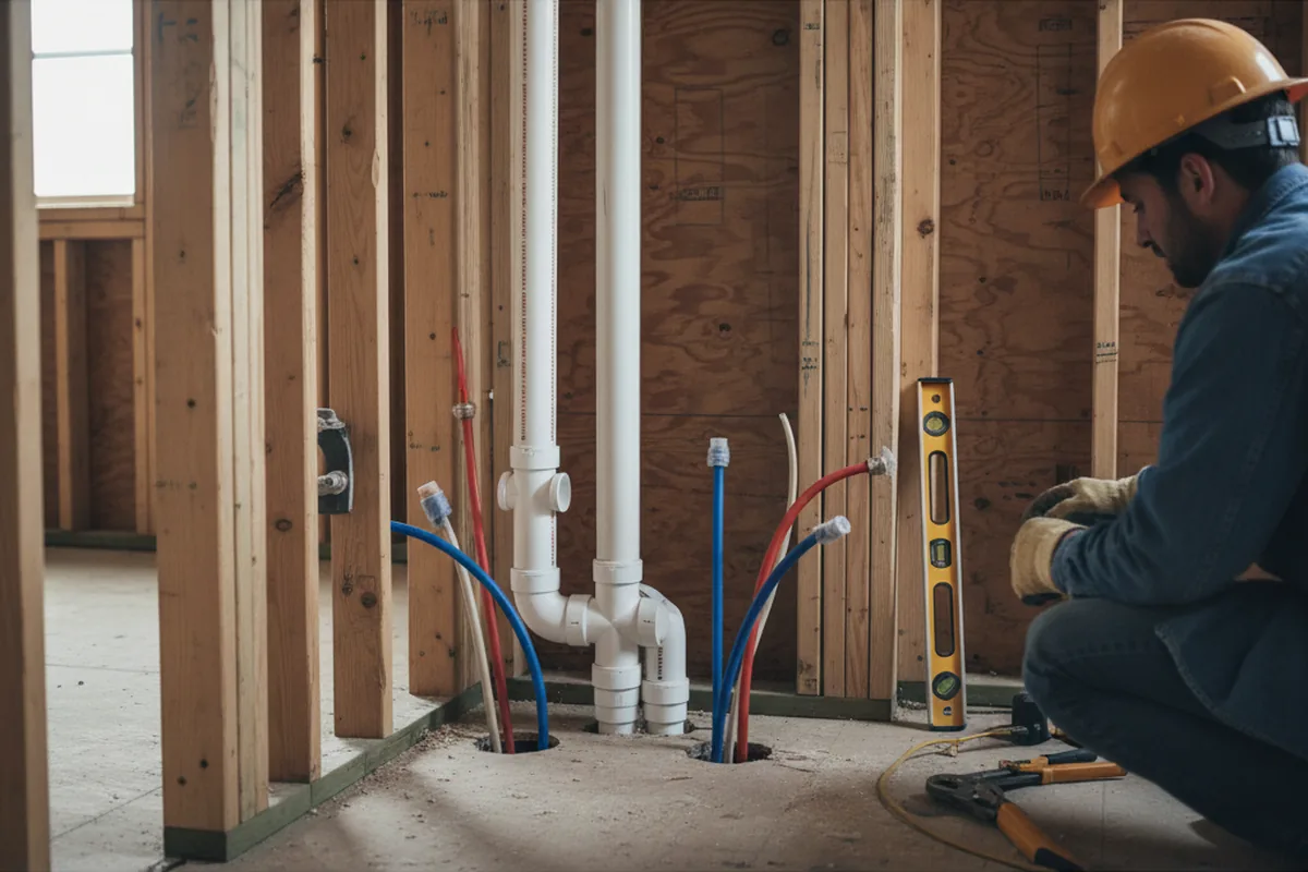 Drain and supply rough-in during Drain Cleaning in Hedgesville